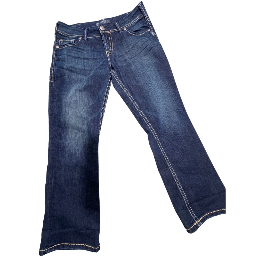 Silver Suki Capri Jeans Women W31 Dark Wash Stretch Mid Rise Casual Y2K Indie